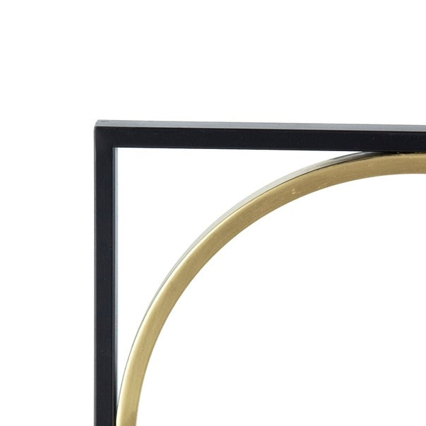 35.6" in Eclectic Styling Metal Beaded Black Wall Mirror