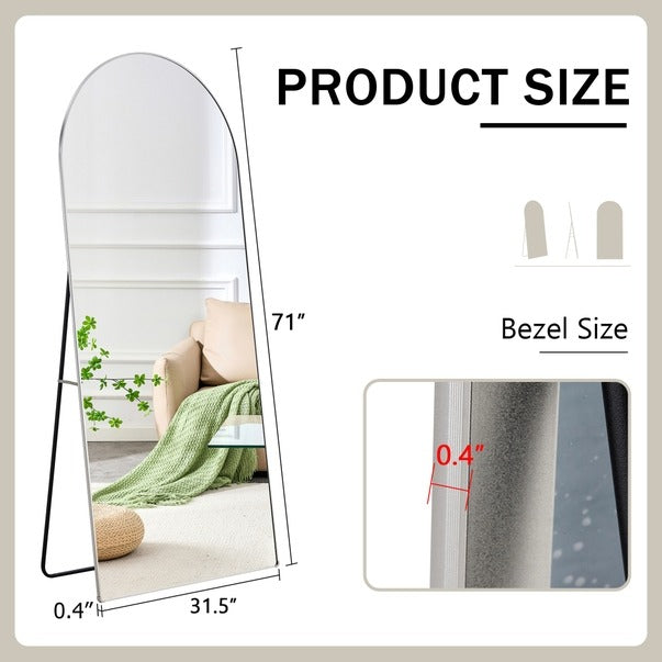 4th Gen Full-Length Floor Standing Arched Aluminum Mirror