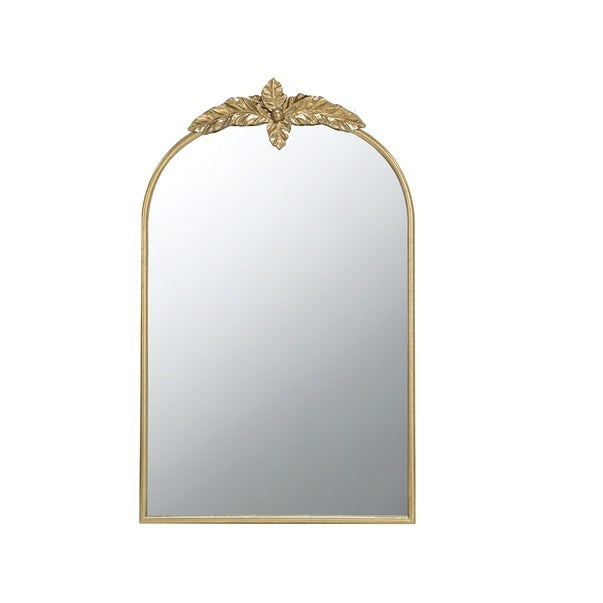 24" X 36" Arched Wall Mirror with Gold Metal Frame