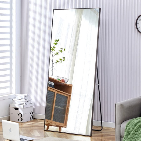 Solid Wood Frame Long Dressing Mirror - Bedroom & Store