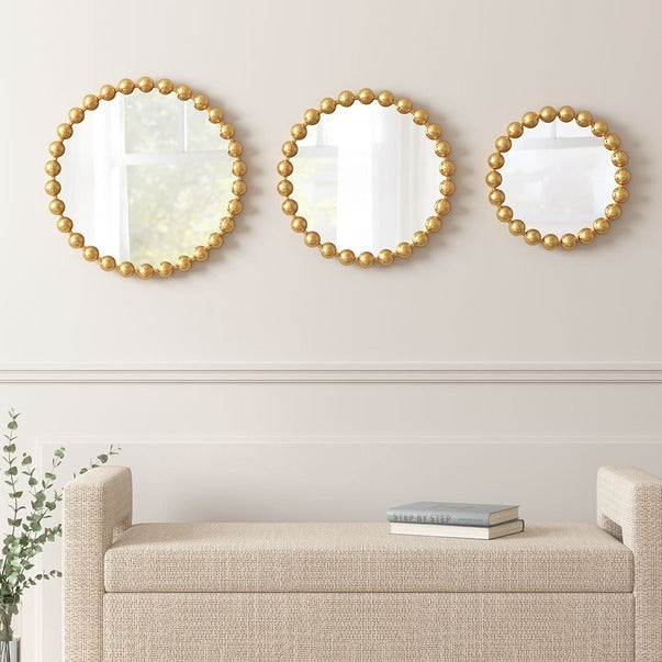 Gold Round Mirror 3-Piece Set Wall Decor Mirror