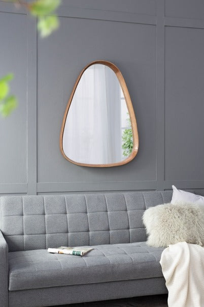 30"x38" Irrgeular Mirror with Wood Frame, Wall Mirror For Li