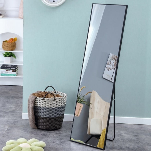 3rd Gen Black Solid Wood Full Length Dressing Mirror 60"x17