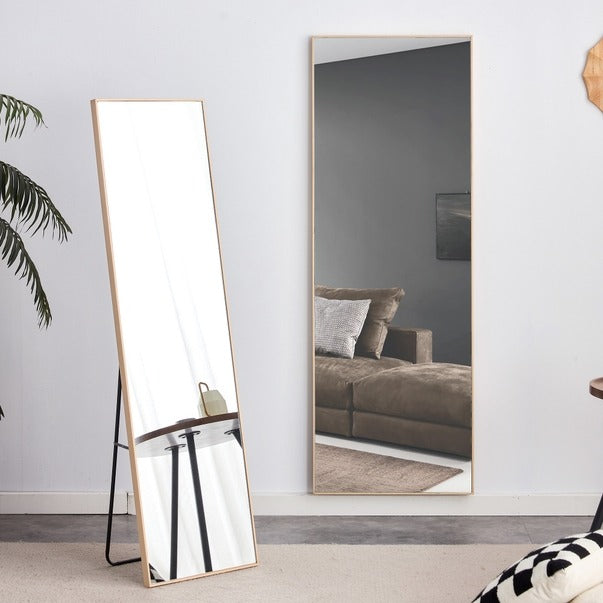 Solid Wood Frame Full-Length Floor Dressing Mirror 65"x23