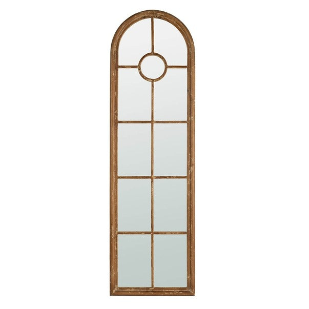 24x79" Half-Round Elongated Mirror with Decorative Window