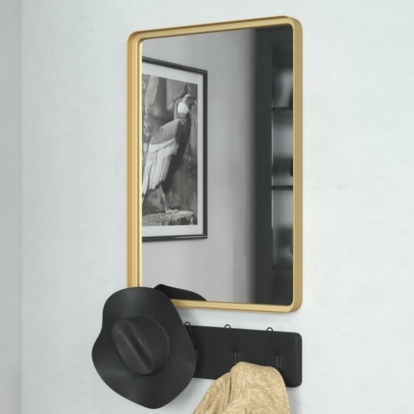 Gold 20" X 30" Rectangle Metal Frame Wall Mirror