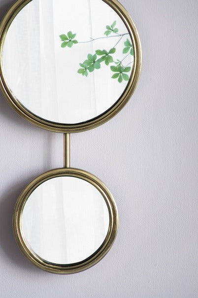 2 Circle Mirrors For Wall Decor, Unique Contemporary Mirror