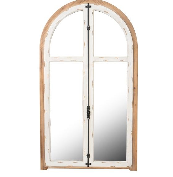 27.5" X 3" X 48" Arch Wood Wall Mirror