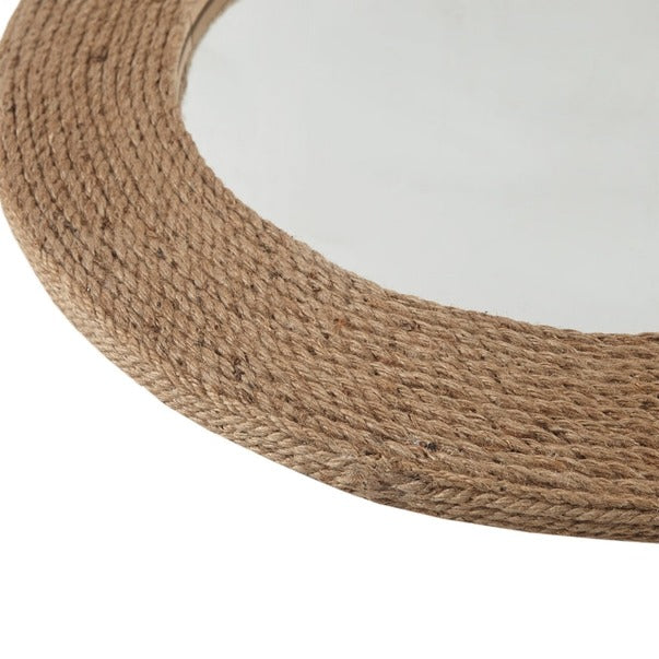 Natural Jute Rustic Round Wall Mirror