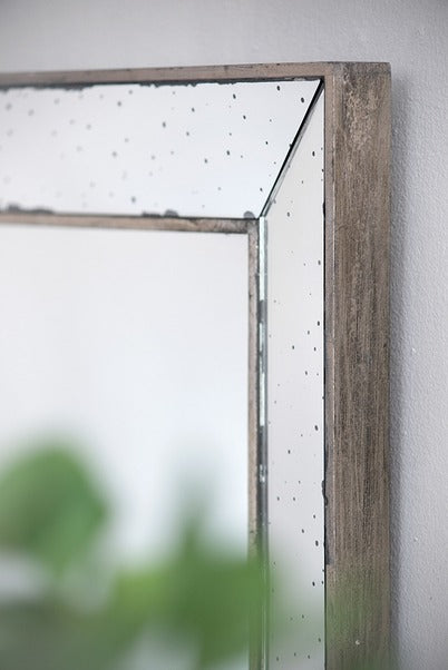 18" X 18" Distressed Silver Square Accent Mirror