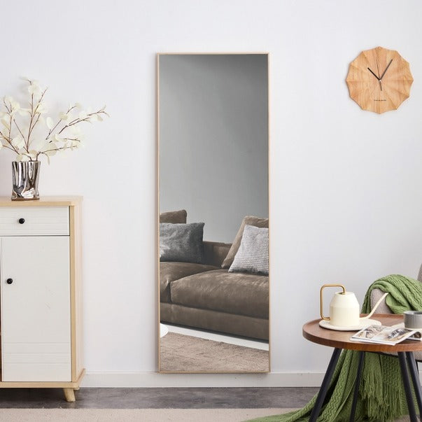 Solid Wood Frame Full-Length Floor Dressing Mirror 65"x23