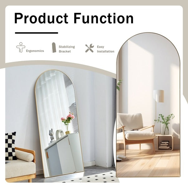 4th Gen Full-Length Arched Metal Mirror with Stand 71"x31