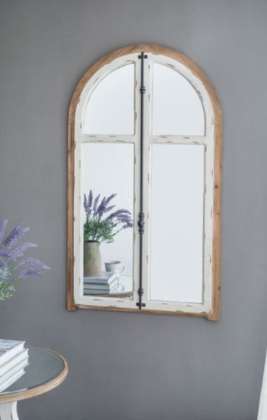 27.5" X 3" X 48" Arch Wood Wall Mirror