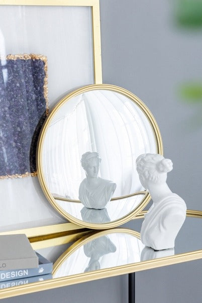 D15" Gold Round Mirror Circle Mirror with Iron Frame