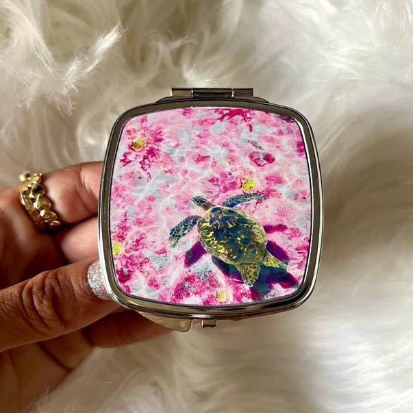 Pink Honu Turtle Mirror