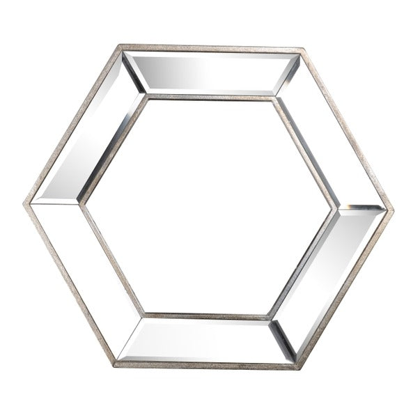 20" X 18" Hexagon Wall Mirror with Contemporary Glass Design