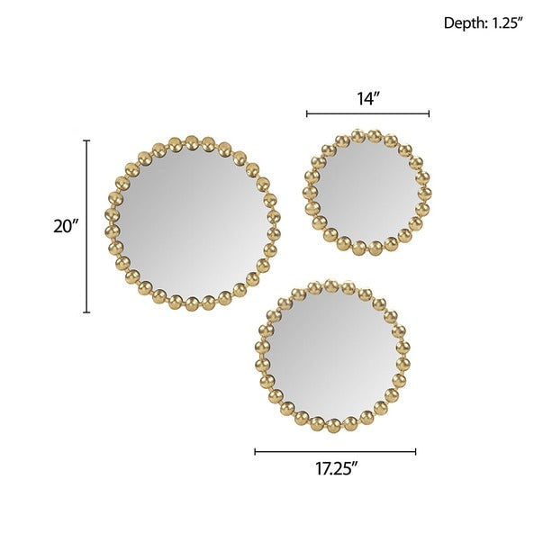 Gold Round Mirror 3-Piece Set Wall Decor Mirror