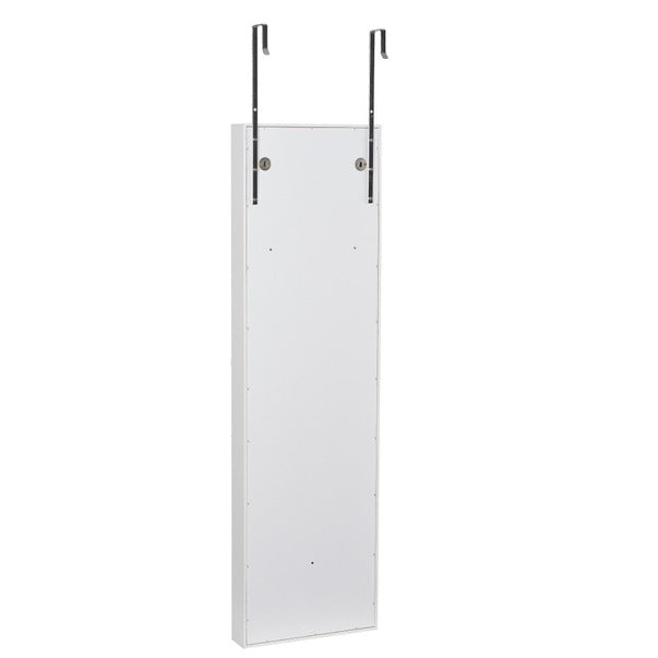 White Frameless Storage Mirror with Led Lighting