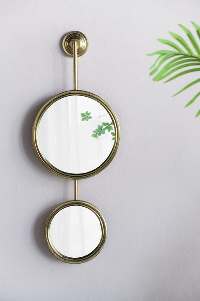 2 Circle Mirrors For Wall Decor, Unique Contemporary Mirror