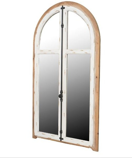 27.5" X 3" X 48" Arch Wood Wall Mirror