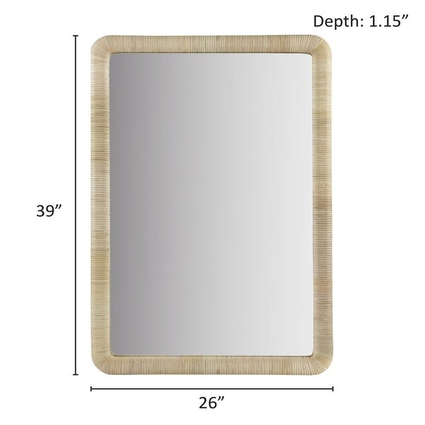 Natural Rattan Rectangle Wall Mirror