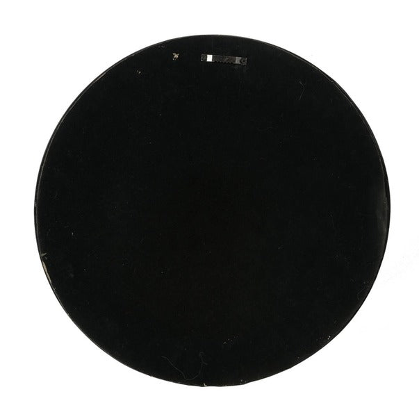 23.5" Circle Wall Mirror with Wooden Black Frame