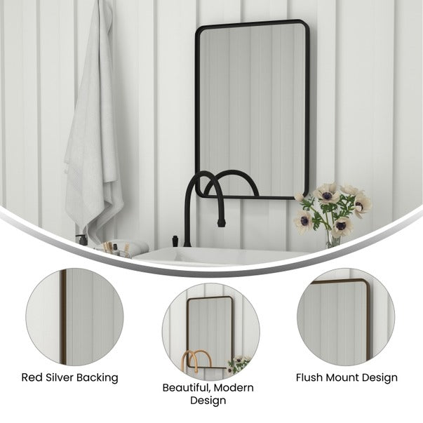 Hbcy Bronze 20" X 30" Rectangle Metal Frame Wall Mirror