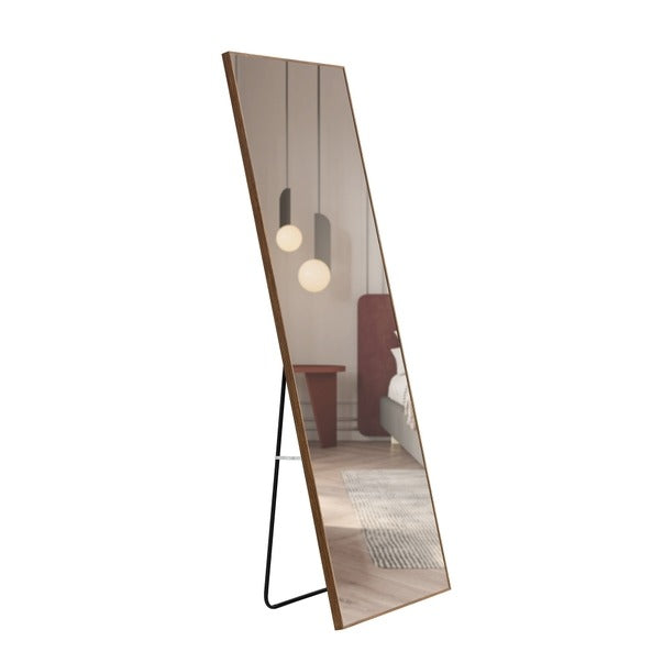 3rd Gen Brown Solid Wood Frame Full-Length Dressing Mirror