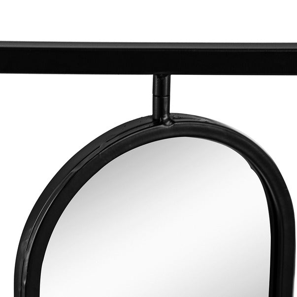 36" X 36" Large Four Oval Wall Mirror with Black Square Frame