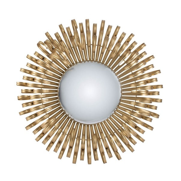 27" in Sunburst Design Wall Mirror Decorative Golden Finish