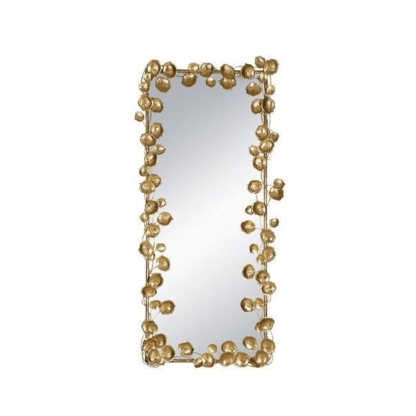 61" X 31" Full Length Mirror with Golden Leaf Accents, Floor