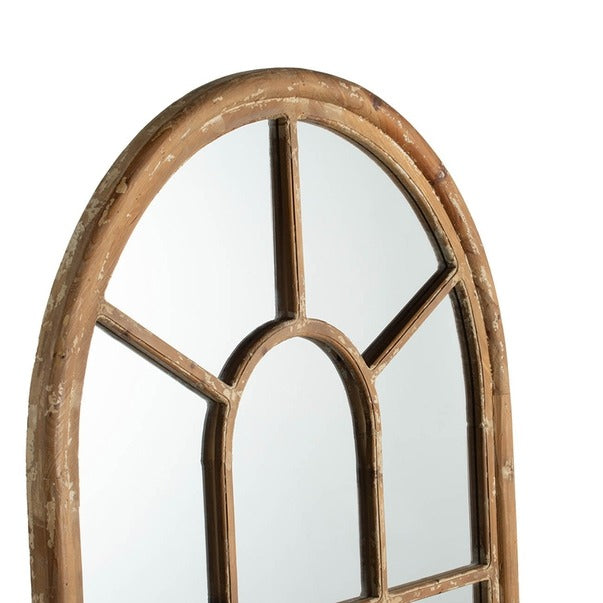 24x79" Half-Round Elongated Mirror with Decorative Window