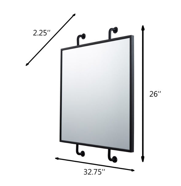 Tycho 32x26 Pipe Mounted Wall Mirror