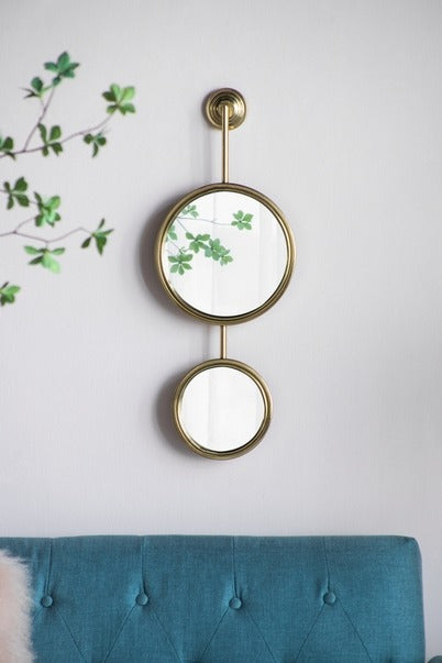 2 Circle Mirrors For Wall Decor, Unique Contemporary Mirror