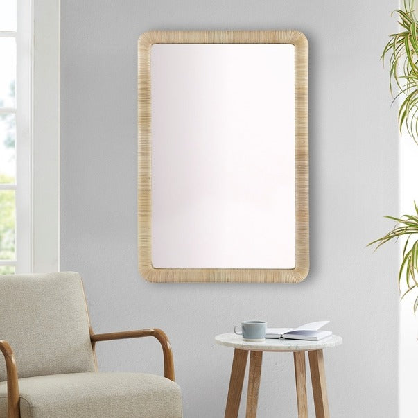 Natural Rattan Rectangle Wall Mirror