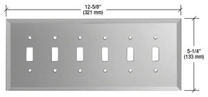 CRL 6-Gang Toggle Glass Mirror Plate