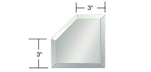 CRL Clear Mirror Glass 3" Mitered Corner Beveled on All 5 Sides