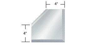 CRL Clear Mirror Glass 4" Mitered Corner Beveled on 3 Sides