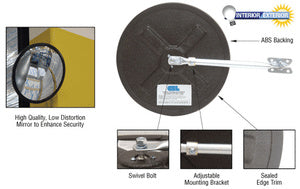 CRL 18" Diameter Circular Heavy-Duty Clear Plexiglas Convex Mirror