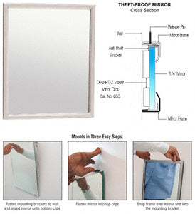 CRL 24" x 24" Stainless Steel Theft-Proof Mirror Frame