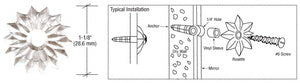 CRL Clear 1-1/8" Plastic Star Rosette