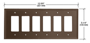 CRL 6-Gang Designer Glass Mirror Plate