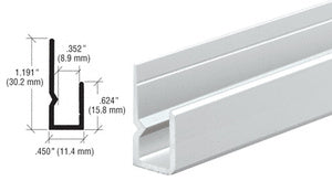 CRL Deep Nose Heavy Indented Back Aluminum 1/4" J-Channel