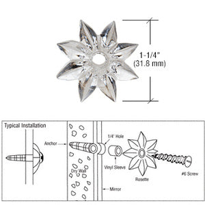 CRL Clear 1-1/4" Plastic Star Rosettes