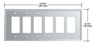 CRL 6-Gang Designer Glass Mirror Plate