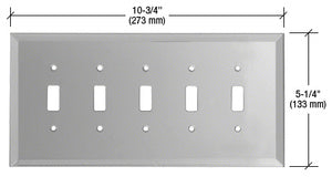 CRL 5-Gang Toggle Glass Mirror Plate