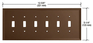 CRL 6-Gang Toggle Glass Mirror Plate