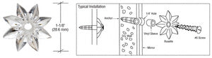 CRL Clear 1-1/8" Plastic Star Rosettes