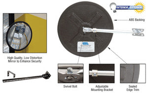 CRL 36" Diameter Circular Heavy-Duty Clear Plexiglas Convex Mirror