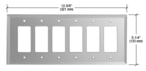 CRL 6-Gang Designer Glass Mirror Plate